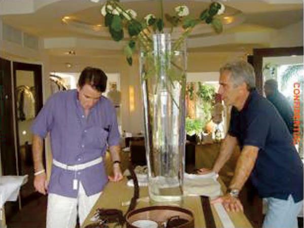 Jeffrey Epstein and male friend in 2006 on his island.