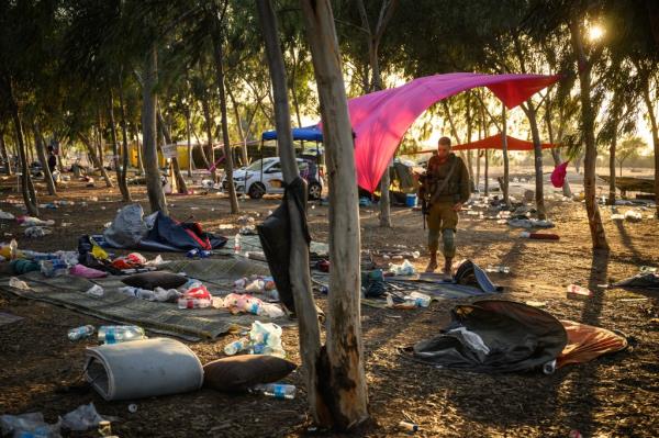 Members of the security forces co<em></em>ntinued to search for identification and perso<em></em>nal effects at the Nova festival site for several days after the attack.