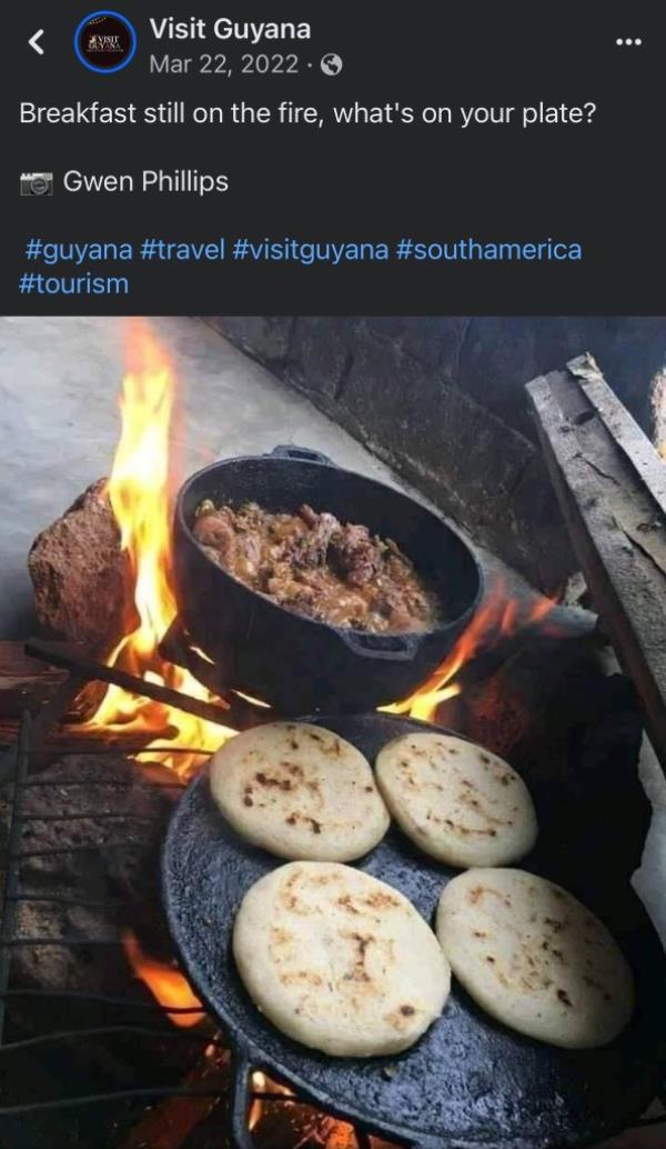 Earlier this week Flores came under fire after sharing a photo that Internet sleuths l<em></em>inked to a Facebook page, "Visit Guyana" in March 2022, according to reports. 
