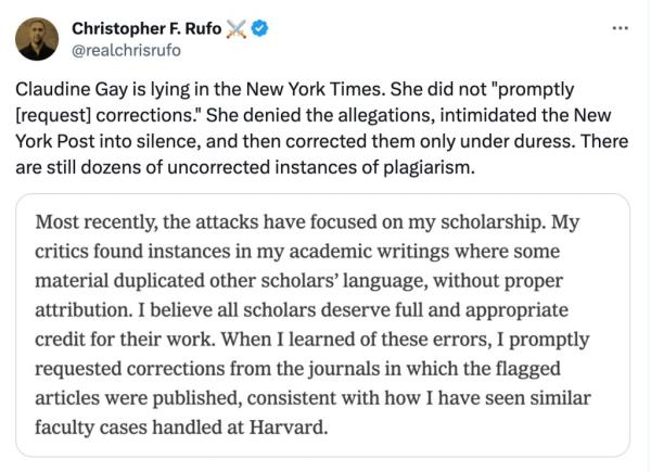 A screengrab of Rufo's post.