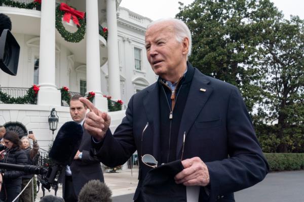 Joe Biden speaks to reporters