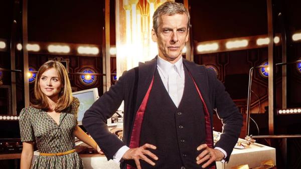Capaldi as the Twelfth Doctor in the 60th Anniversary Special alo<em></em>ngside Jenna Coleman. Pic: BBC