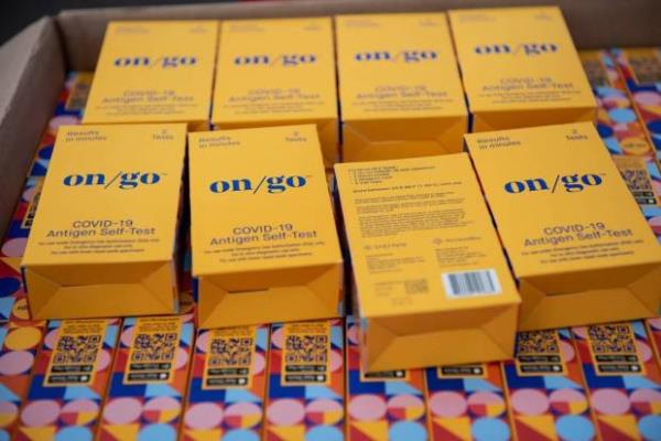 Several boxes of home COVID tests